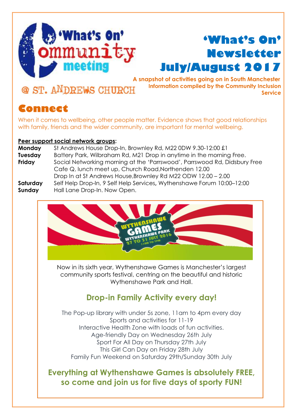 'What's On' Newsletter July/August 2017