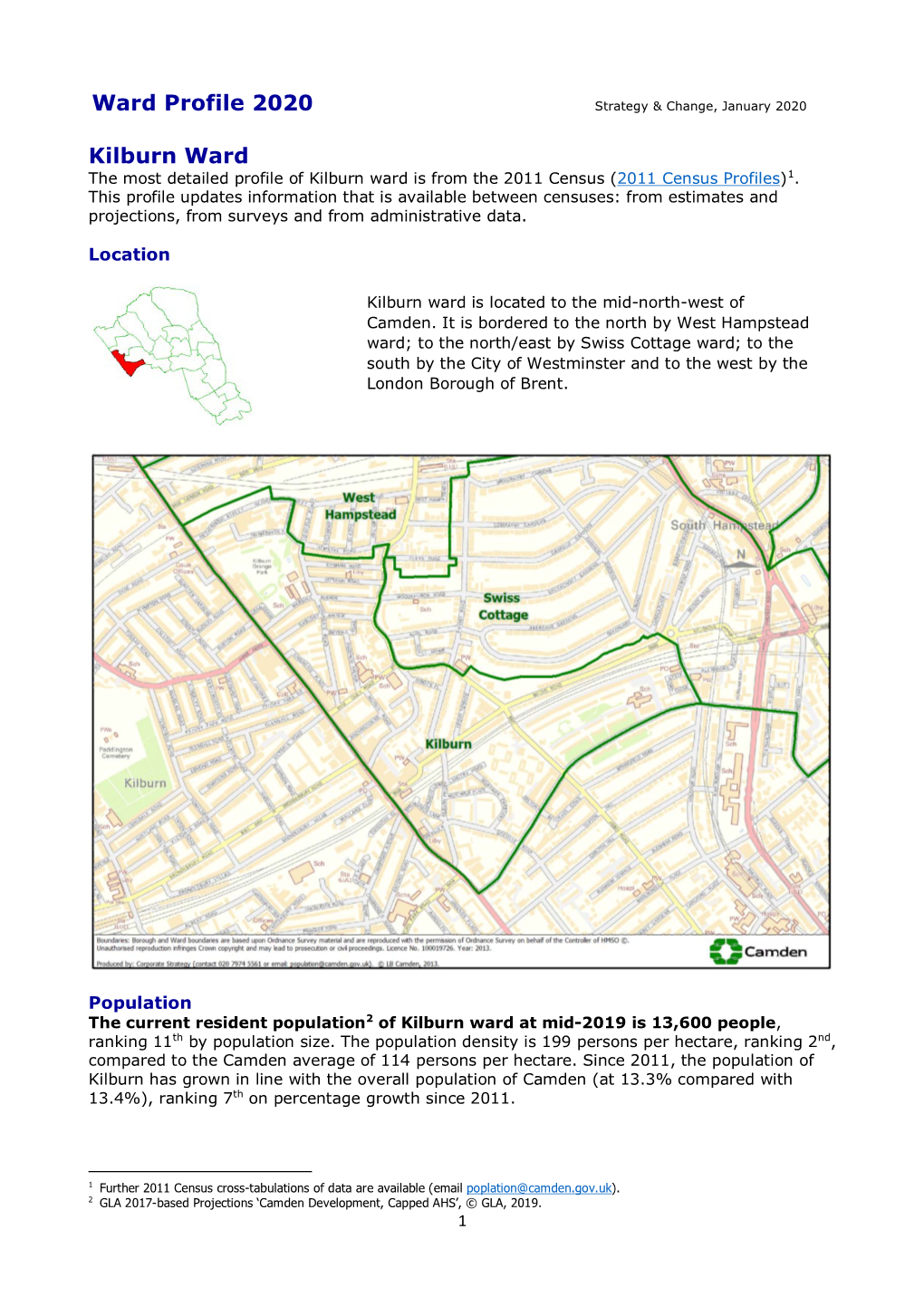 Ward Profile 2020 Kilburn Ward