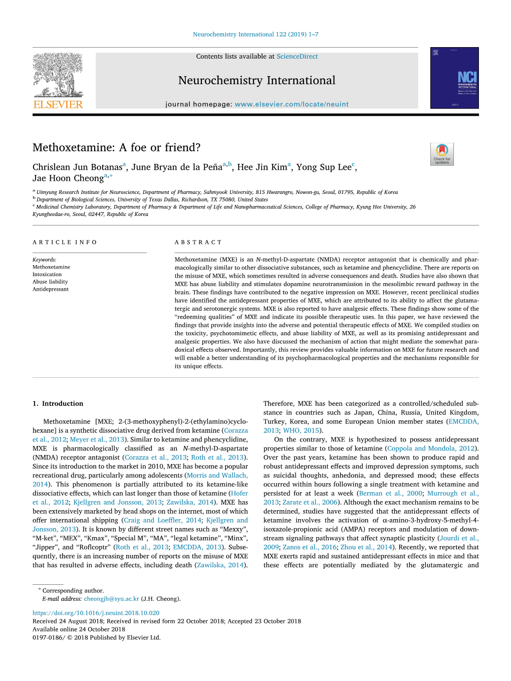 Methoxetamine a Foe Or Friend?