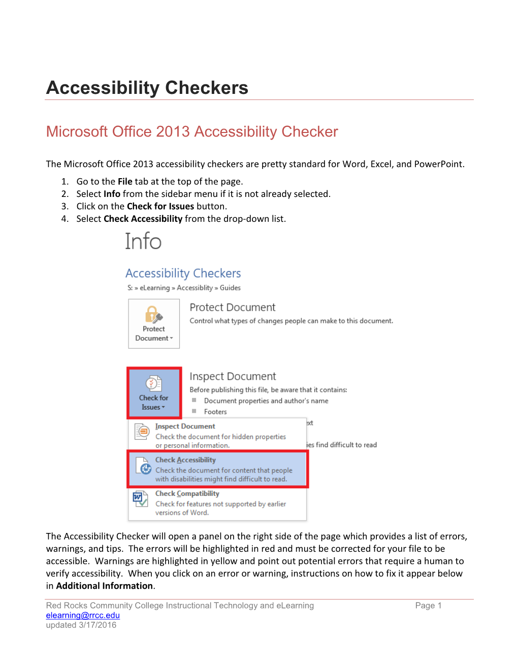 Accessibility Checkers