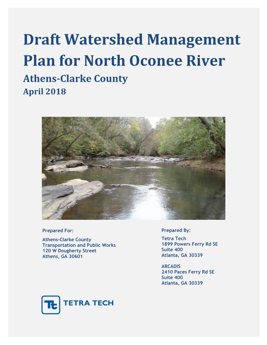 Draft Watershed Management Plan for North Oconee River