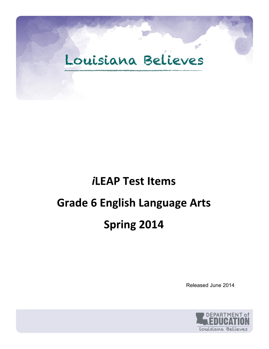 Ileap Test Items Grade Ϲ English Language Arts Spring 2014