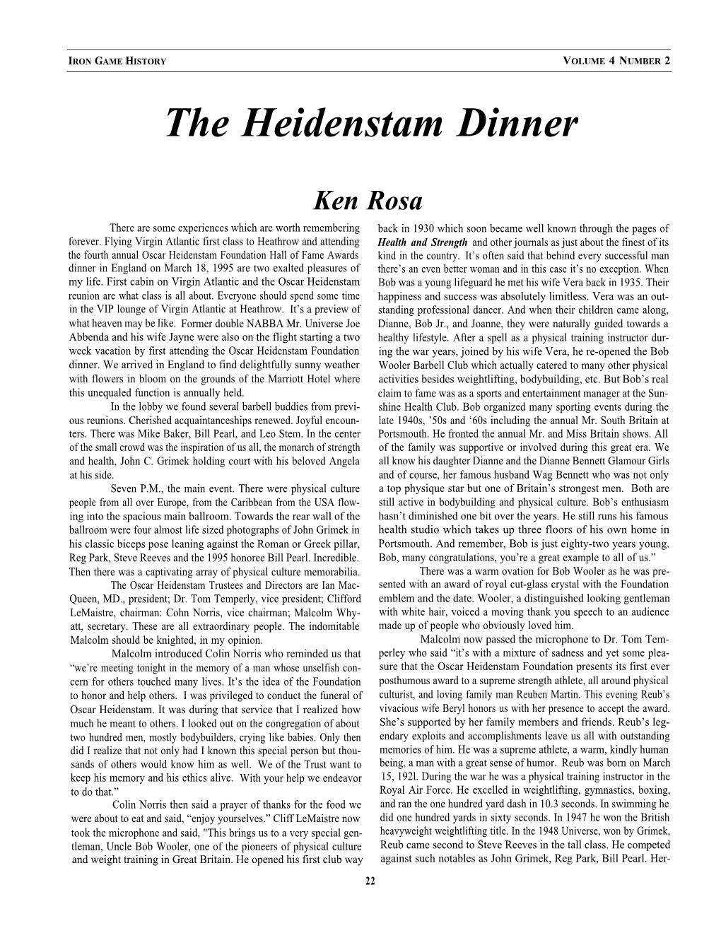 The Heidenstam Dinner