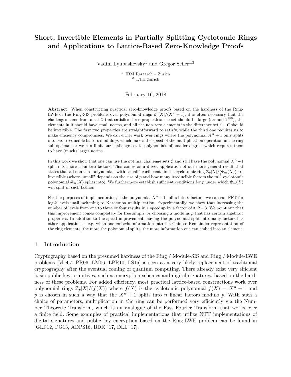 Short, Invertible Elements in Partially Splitting Cyclotomic Rings and Applications to Lattice-Based Zero-Knowledge Proofs