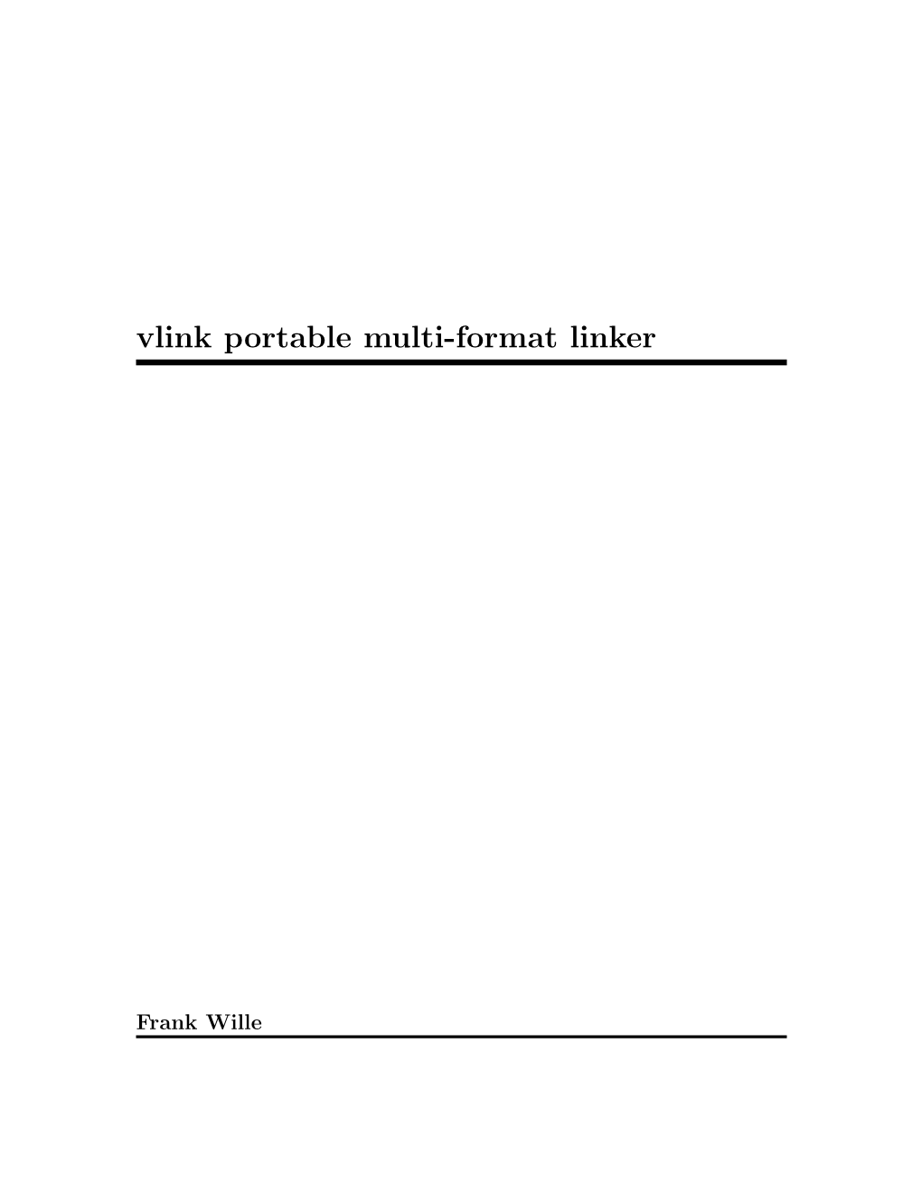 Vlink Portable Multi-Format Linker