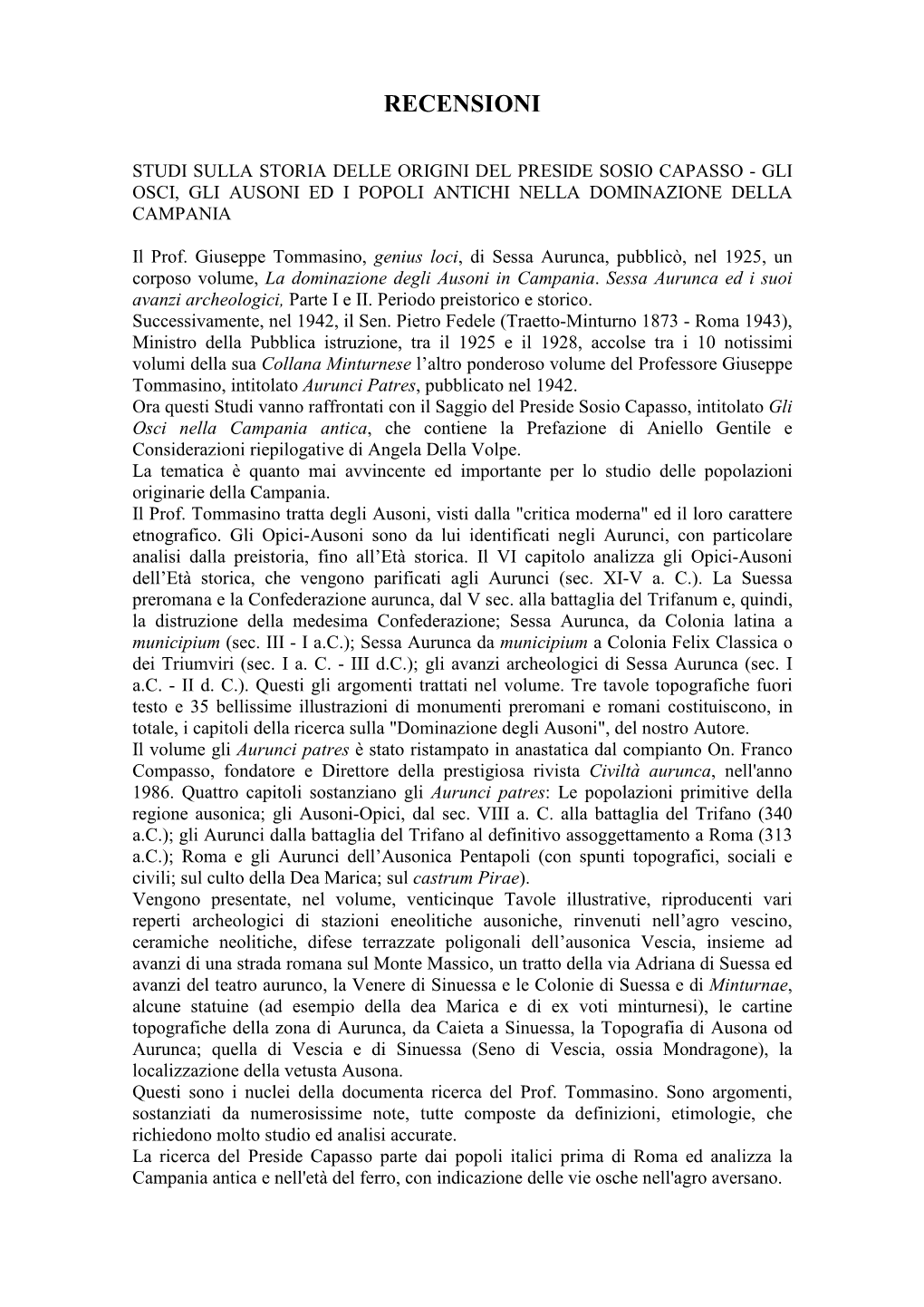 Arcangelo Cappuccio: Politica E Società in Un Comune Dell'area