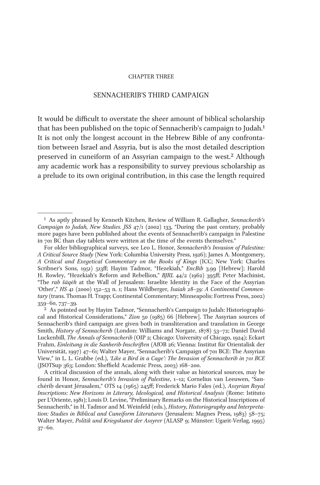 Sennacherib's Third Campaign It Would Be Difficult to Overstate The