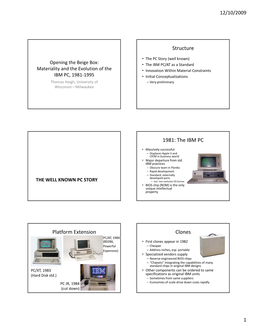 The IBM PC Platform Extension Clones