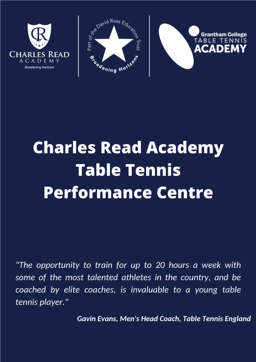 Charles Read Table Tennis Performance Academy