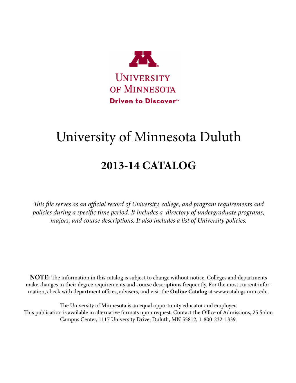 University of Minnesota Duluth