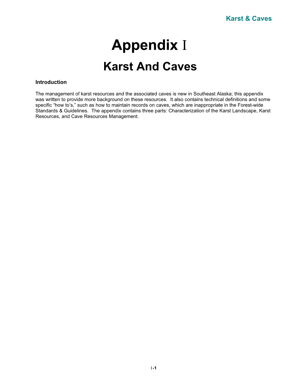 Karst and Caves