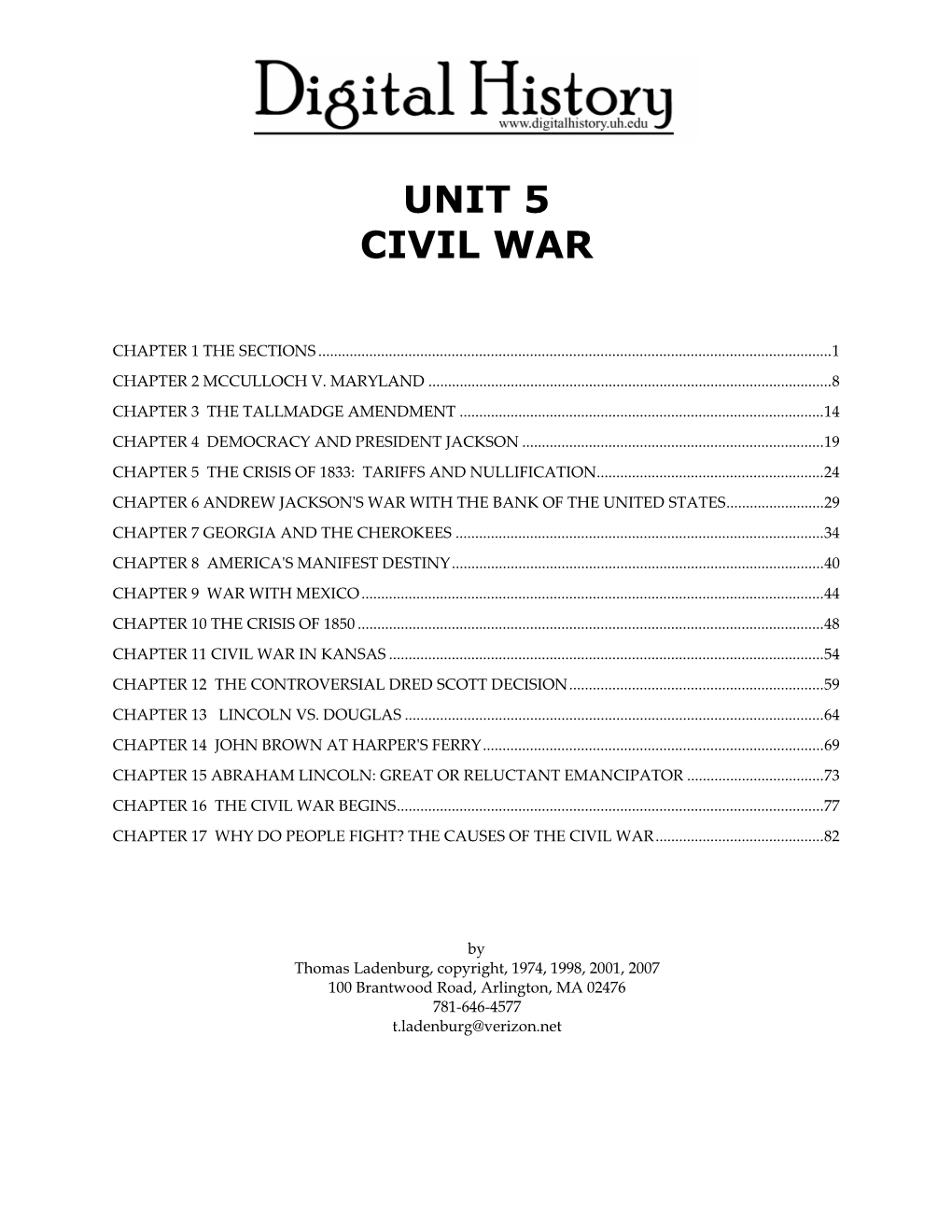 Unit 5 Civil War