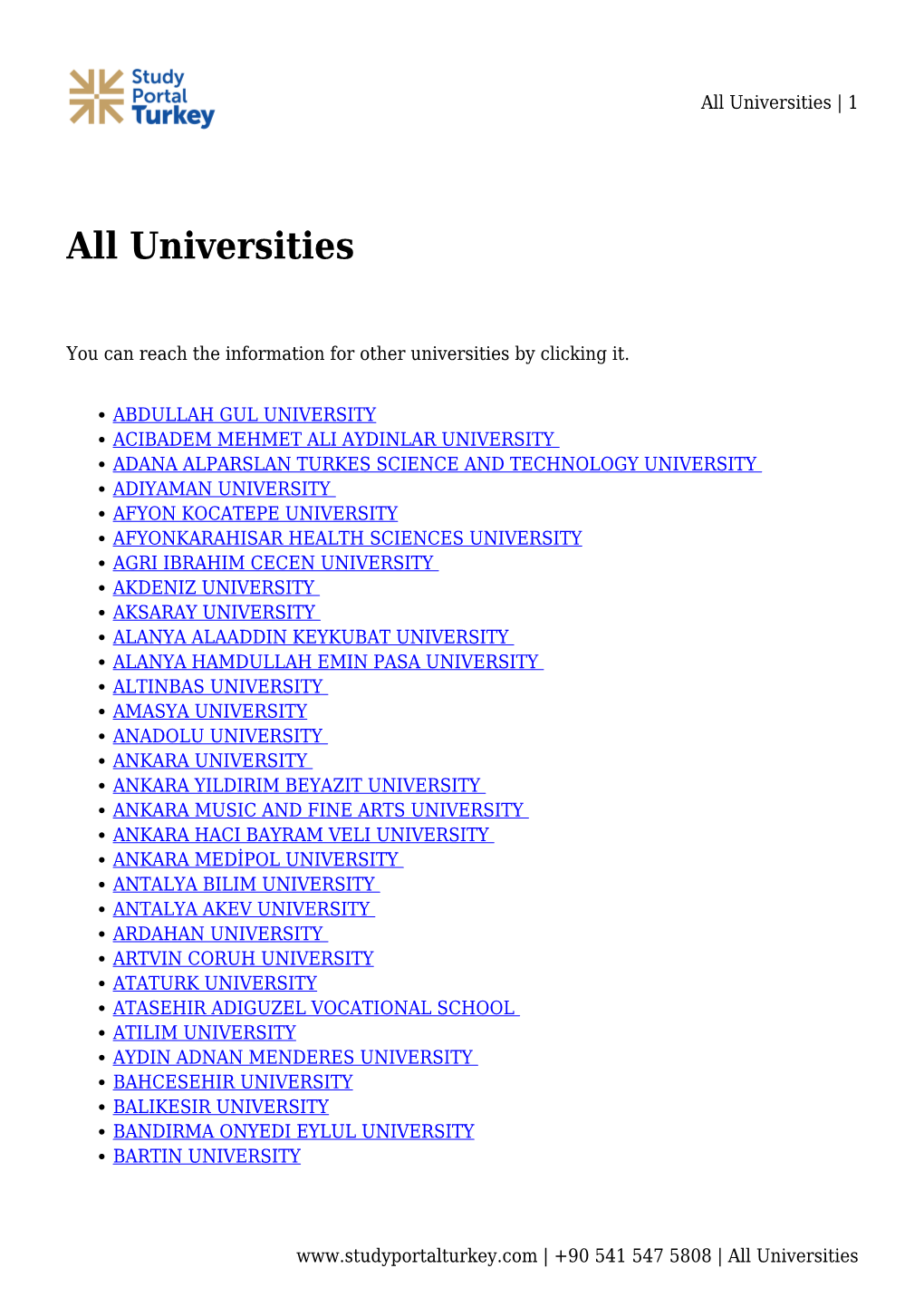 All Universities | 1
