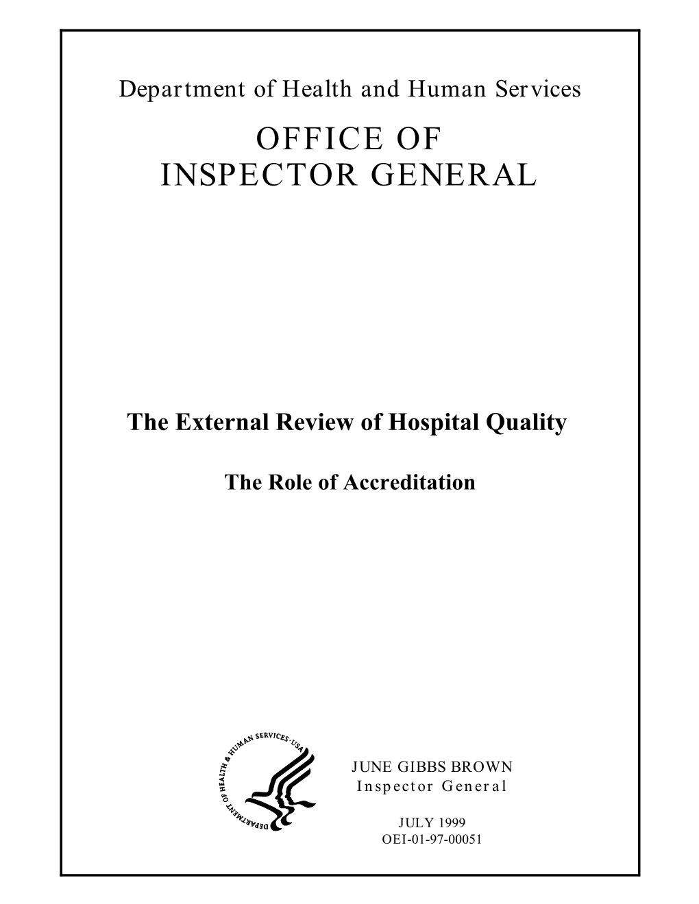 The External Review of Hospital Quality: the Role of Accreditation