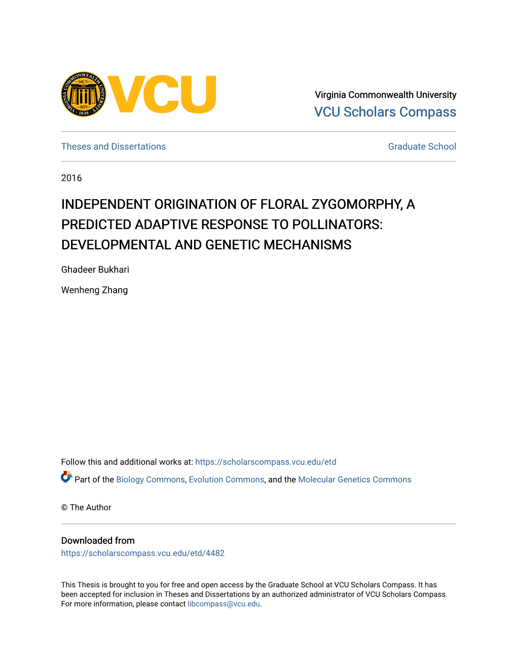 Developmental and Genetic Mechanisms