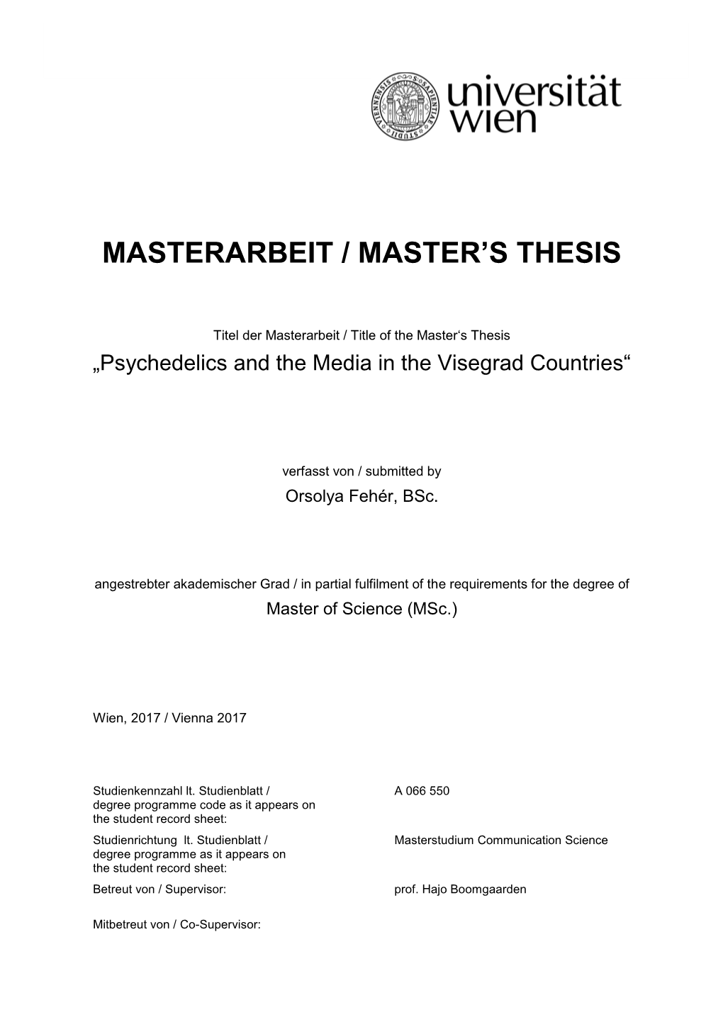 Masterarbeit / Master's Thesis