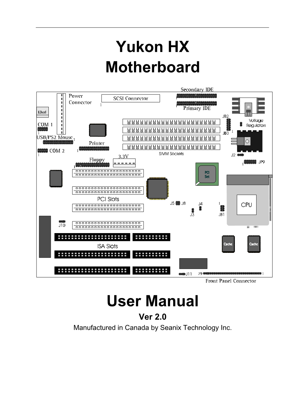 Yukon HX Motherboard User Manual 1 Memory the Yukon HX Motherboard Supports Base (Conventional) and Extended Memory