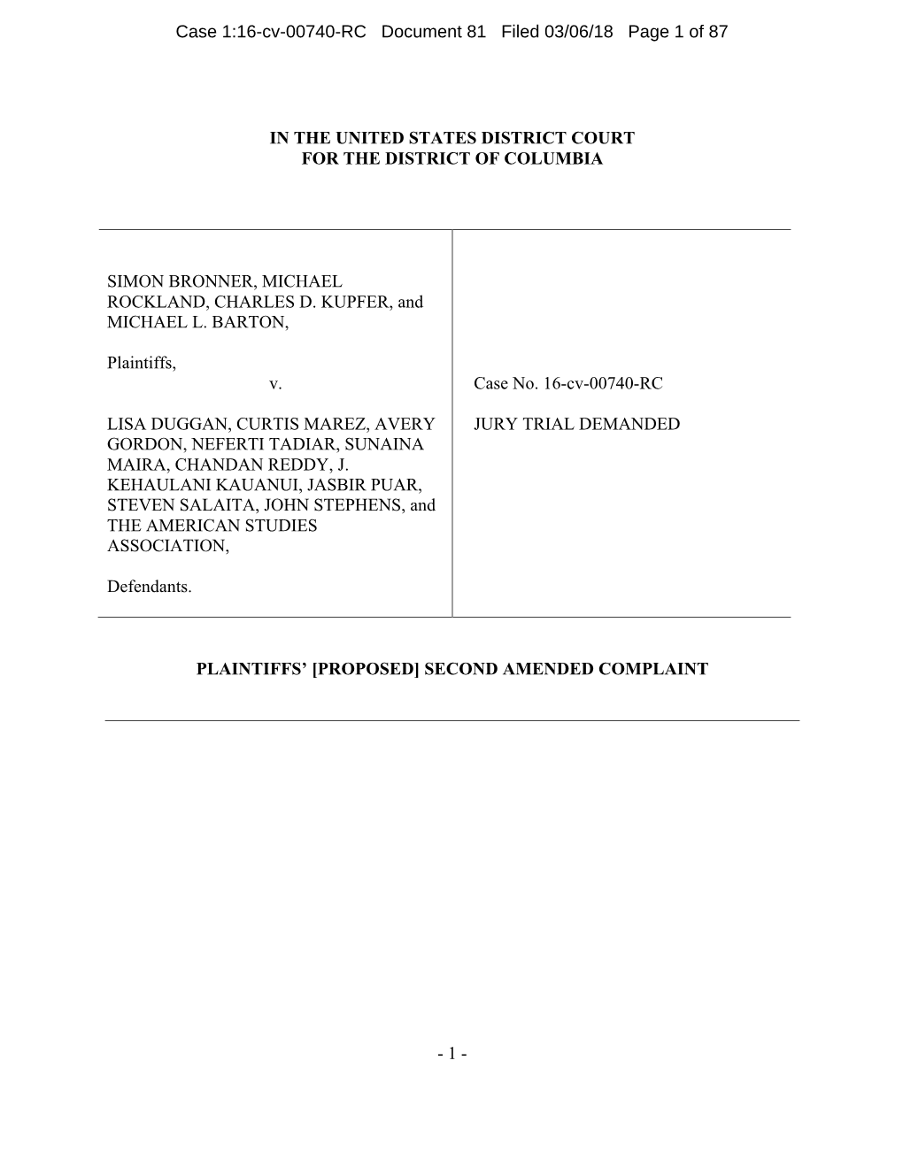 Second Amended Complaint