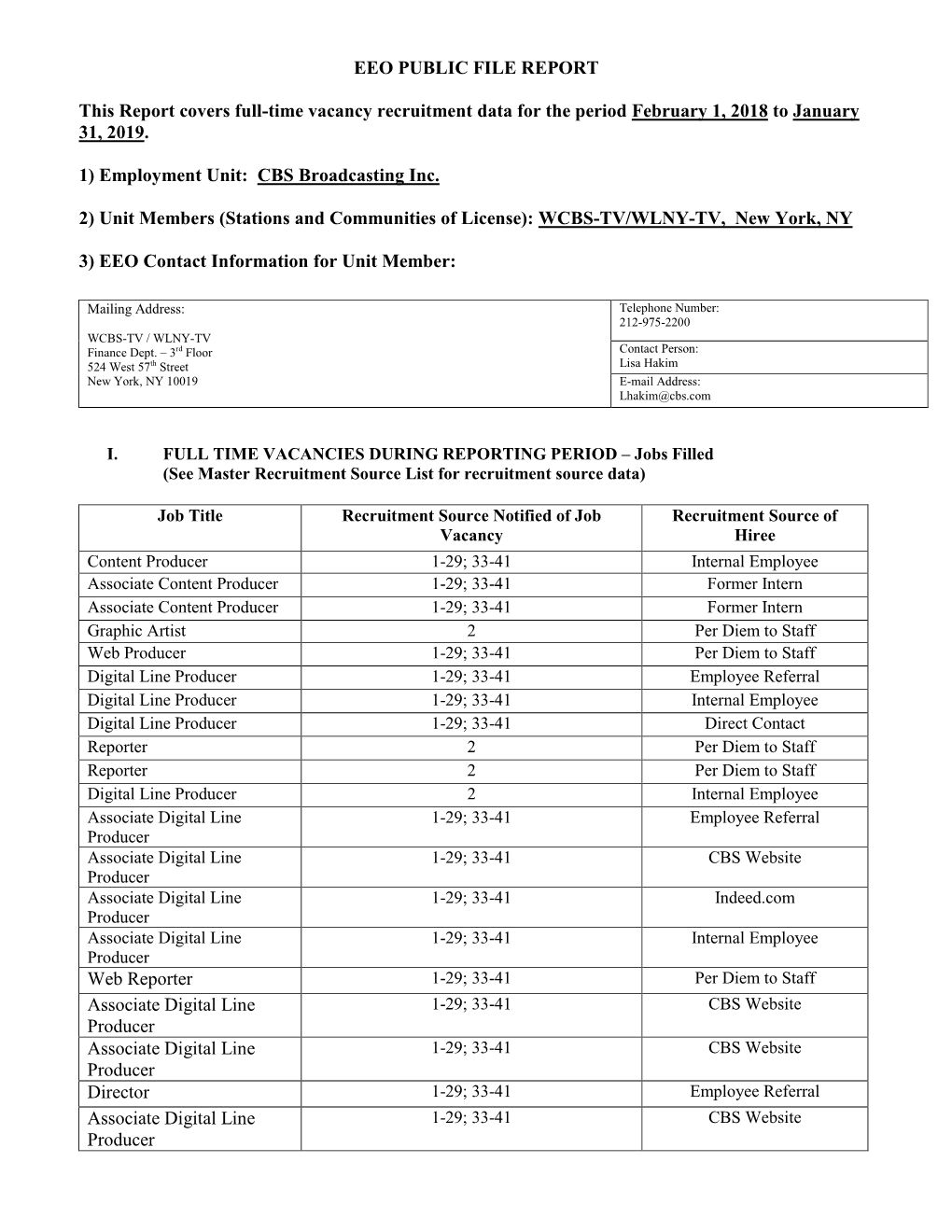 Eeo Public File Report