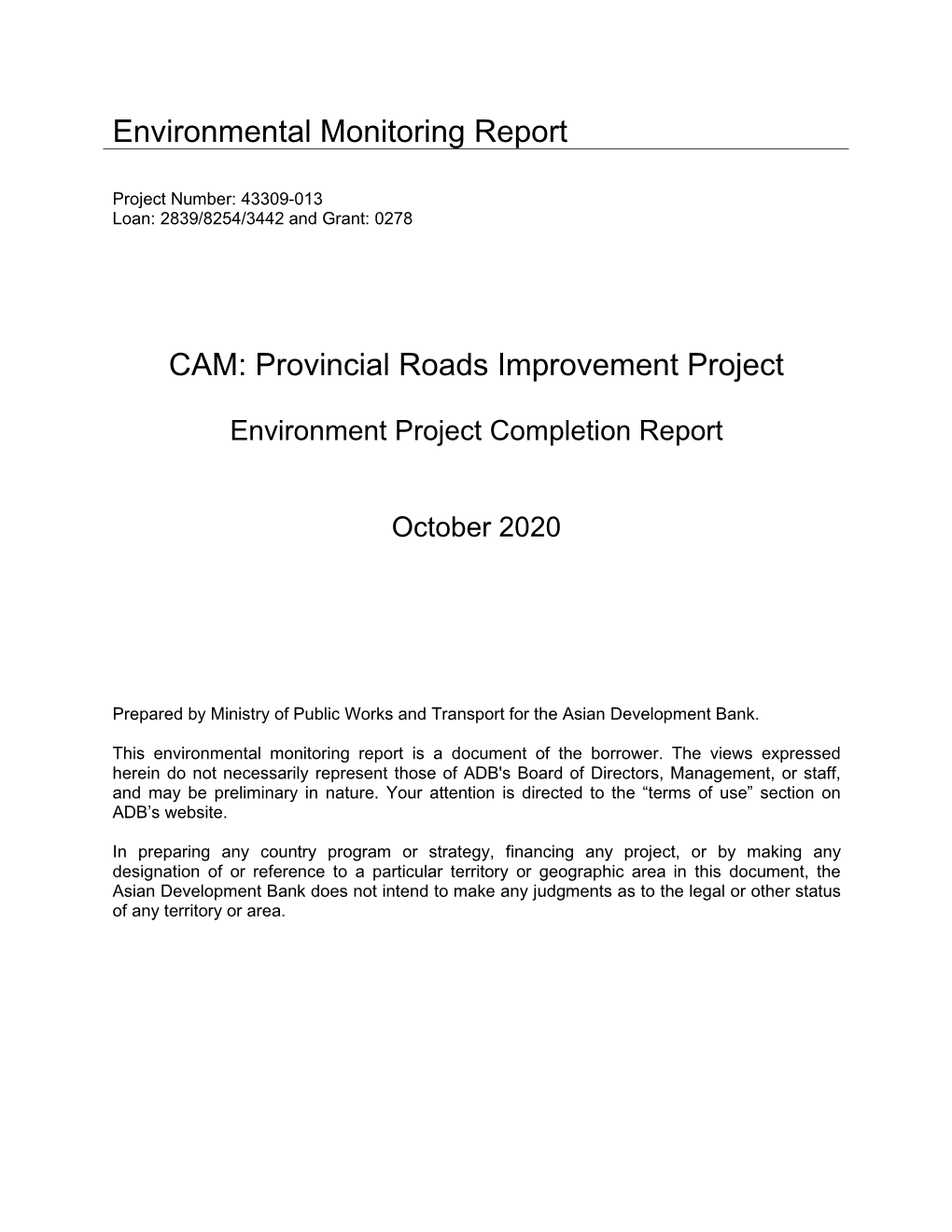 43309-013: Provincial Roads Improvement Project