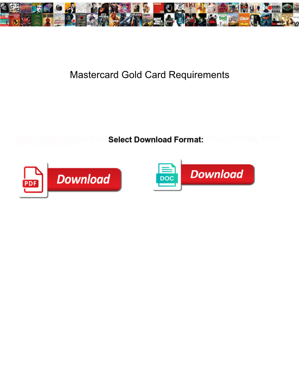 Mastercard Gold Card Requirements
