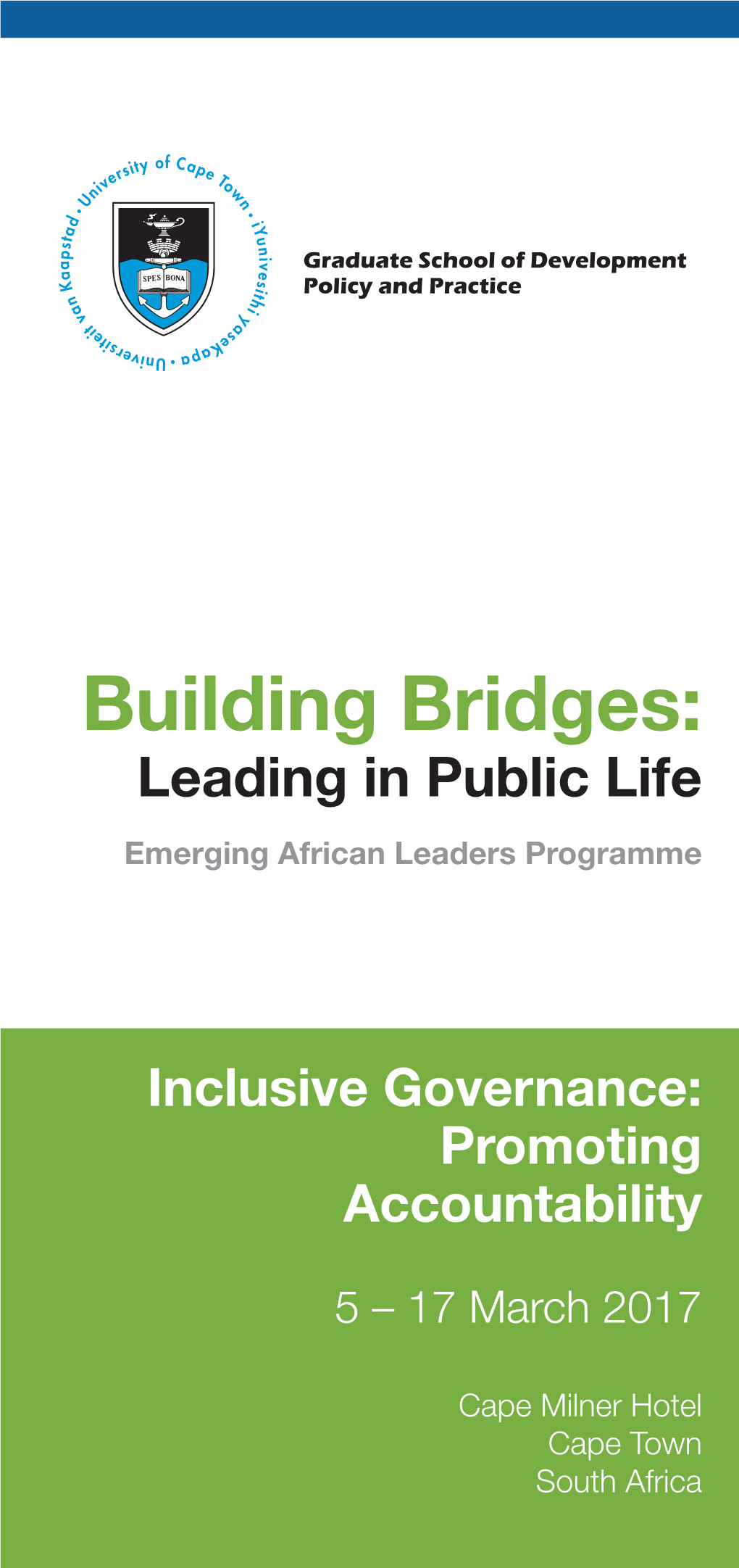 Building Bridges: Leading in Public Life Emerging African Leaders Programme