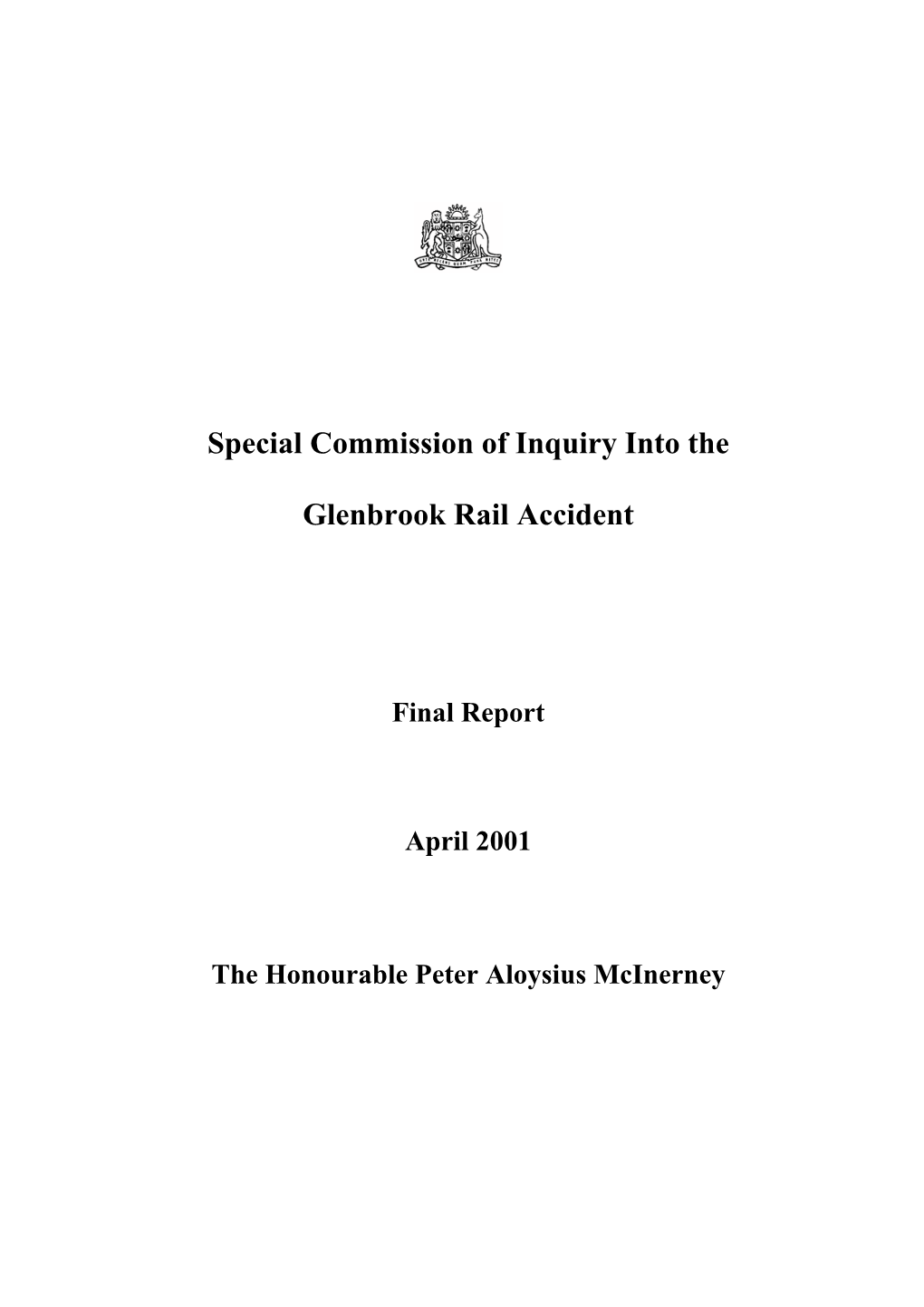 Special Commission of Inquiry Into the Glenbrook Rail Accident