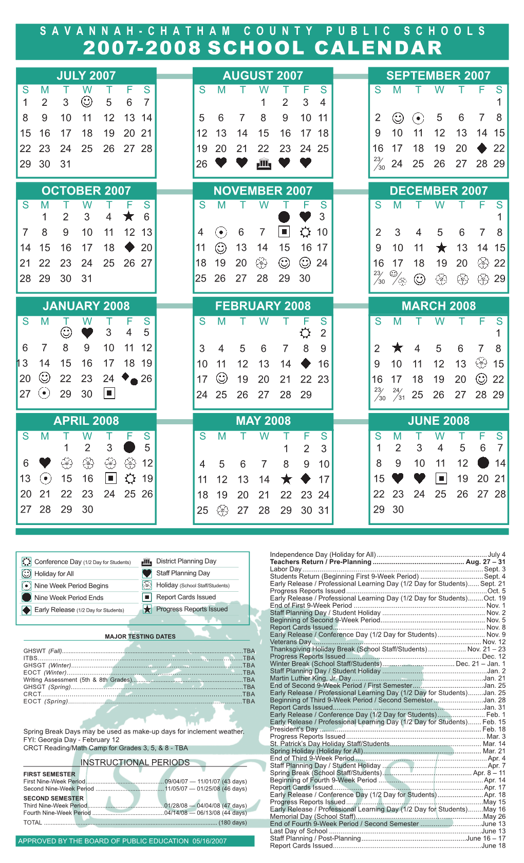 2007-2008 School Calendar