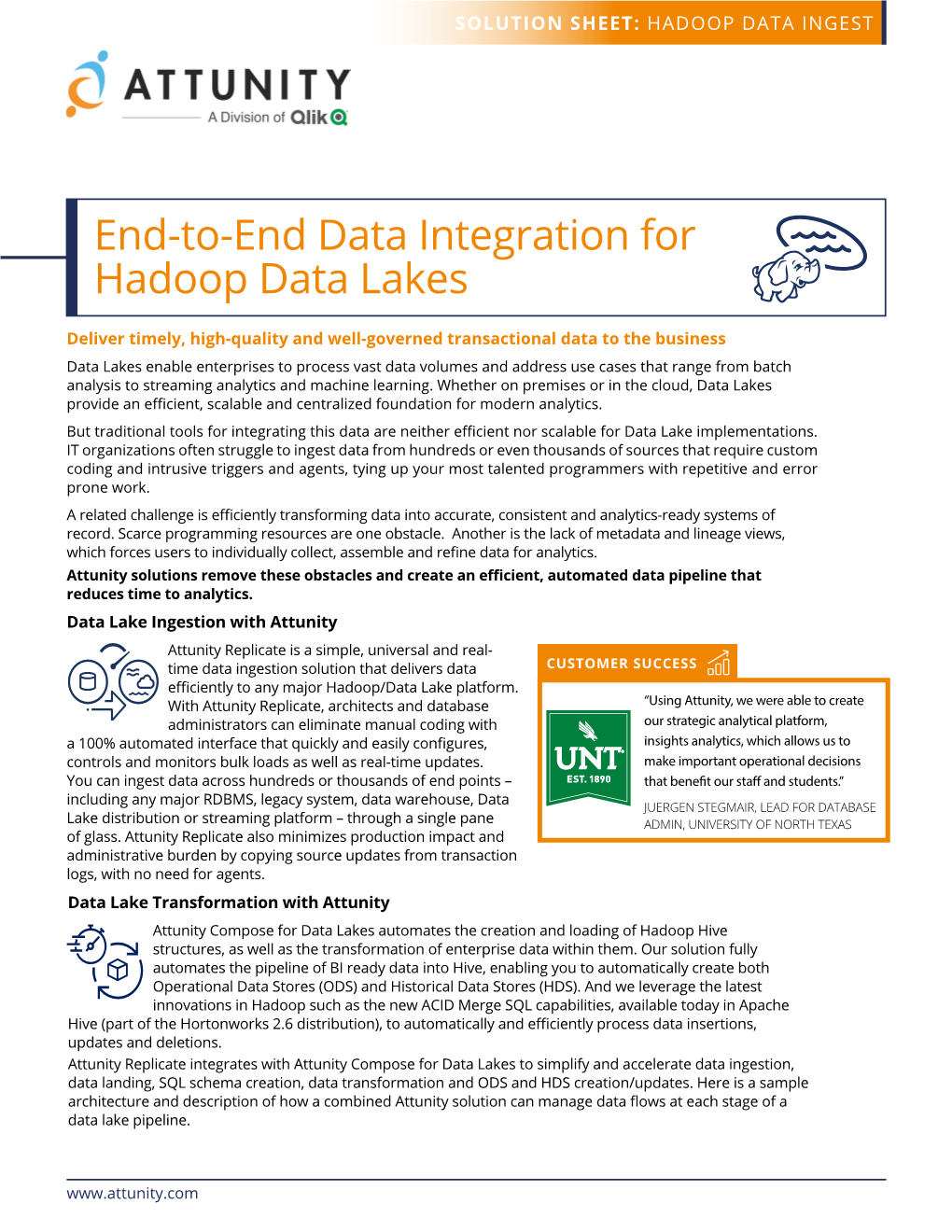 End-To-End Data Integration for Hadoop Data Lakes