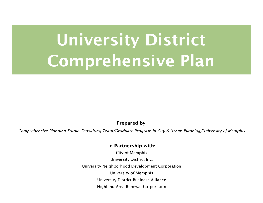 University District Comprehensive Plan