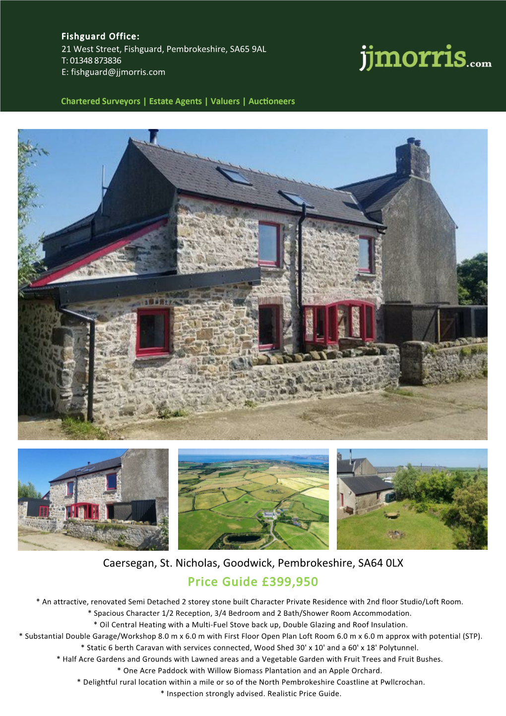 Caersegan, St. Nicholas, Goodwick, Pembrokeshire, SA64 0LX Price Guide £399,950