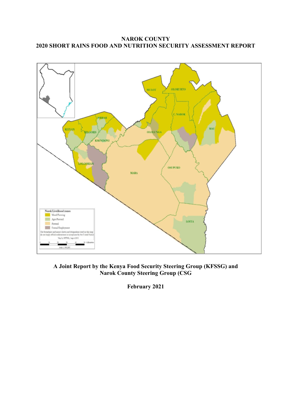 Narok County 2020 Short Rains Food and Nutrition Security Assessment Report