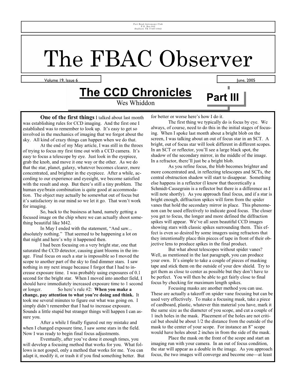 June, 2005 Observer