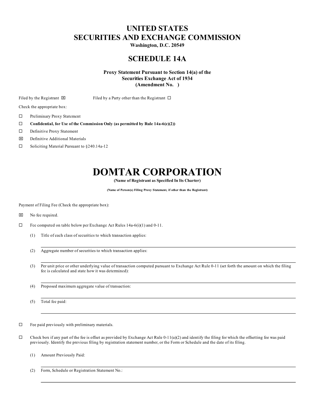 SEC Filings | Domtar Corporation