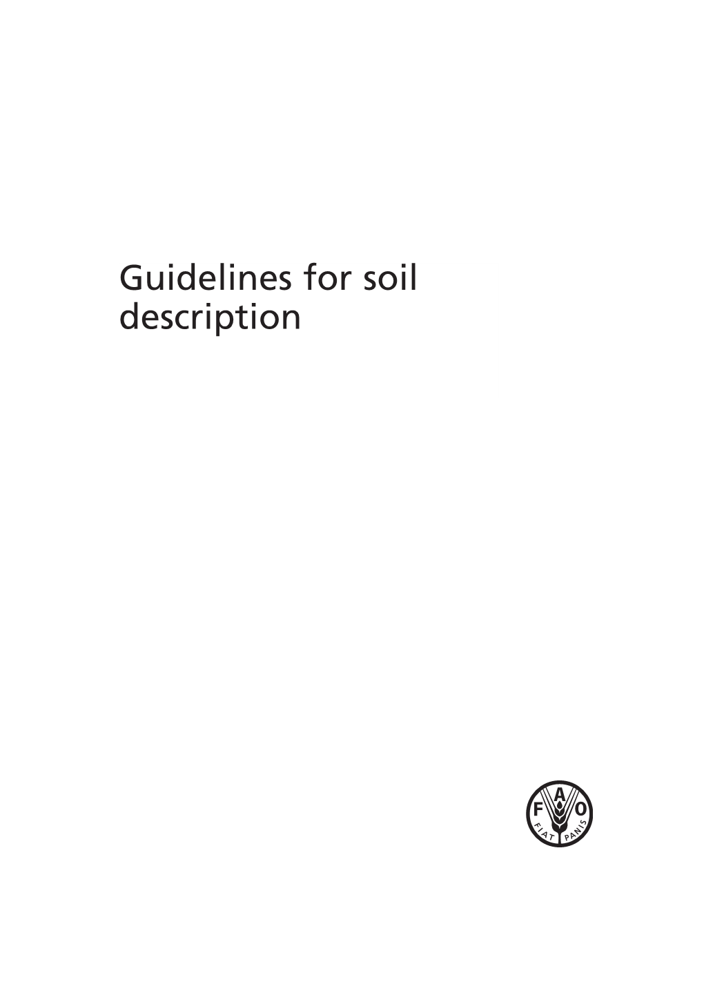 Guidelines for Soil Description