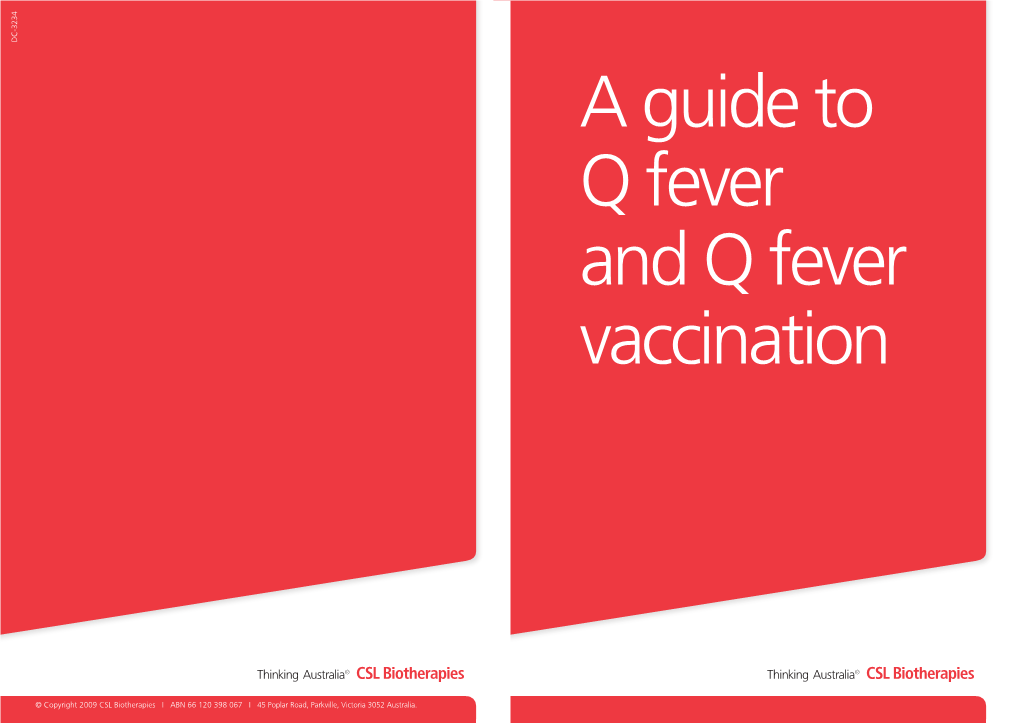 A Guide to Q Fever and Q Fever Vaccination