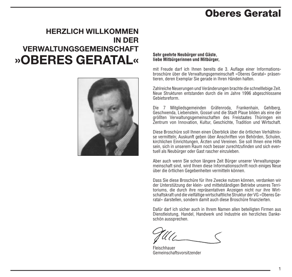 OBERES GERATAL« Liebe Mitbürgerinnen Und Mitbürger, Mit Freude Darf Ich Ihnen Bereits Die 3