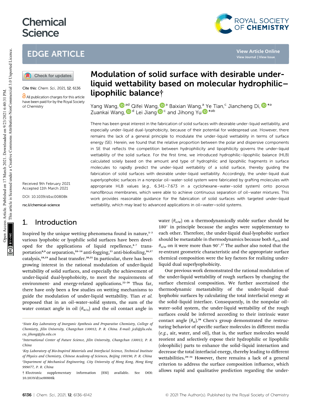 Modulation of Solid Surface with Desirable Under-Liquid Wettability