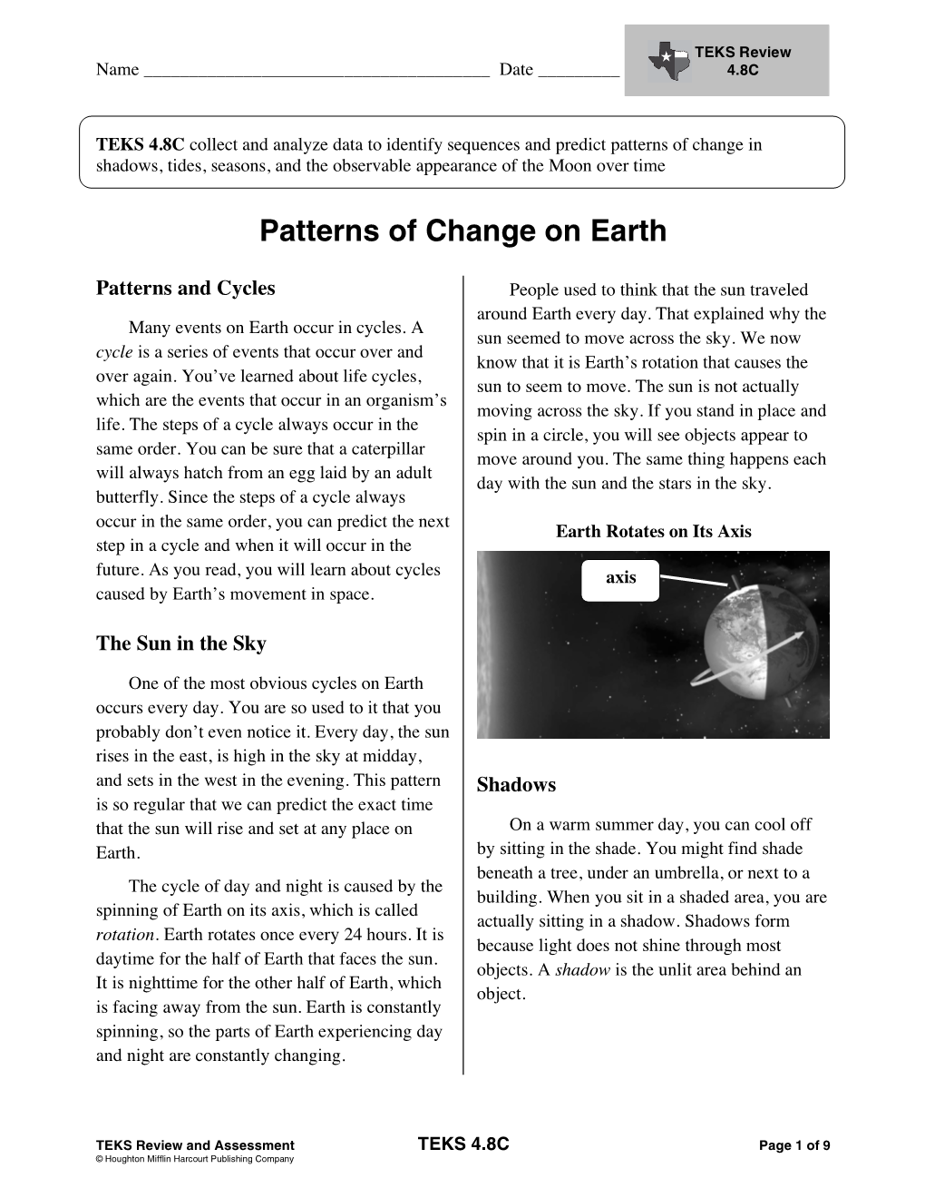 Patterns of Change on Earth