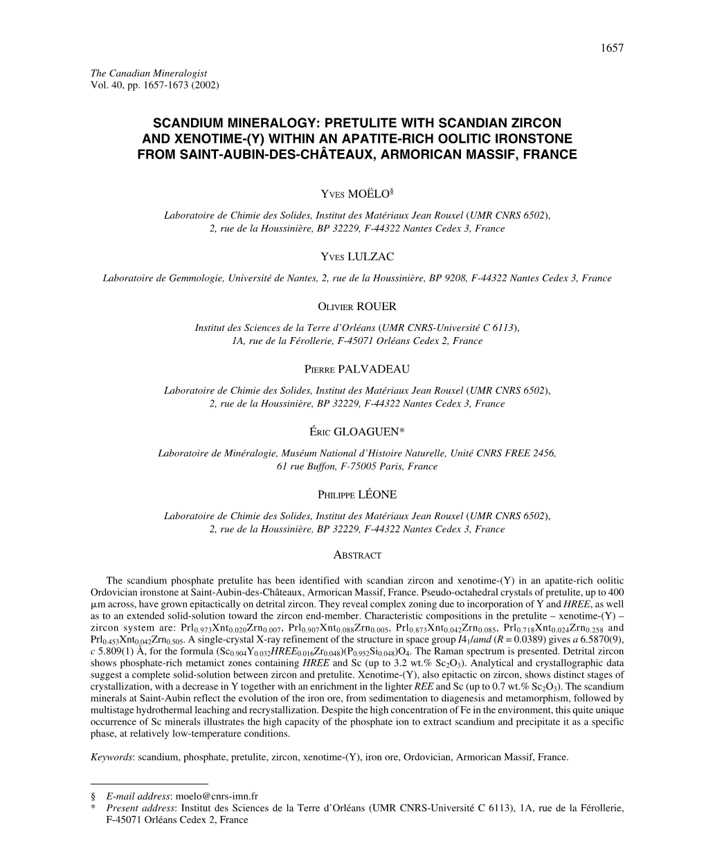 Scandium Mineralogy: Pretulite with Scandian Zircon and Xenotime-(Y) Within an Apatite-Rich Oolitic Ironstone from Saint-Aubin-Des-Châteaux, Armorican Massif, France