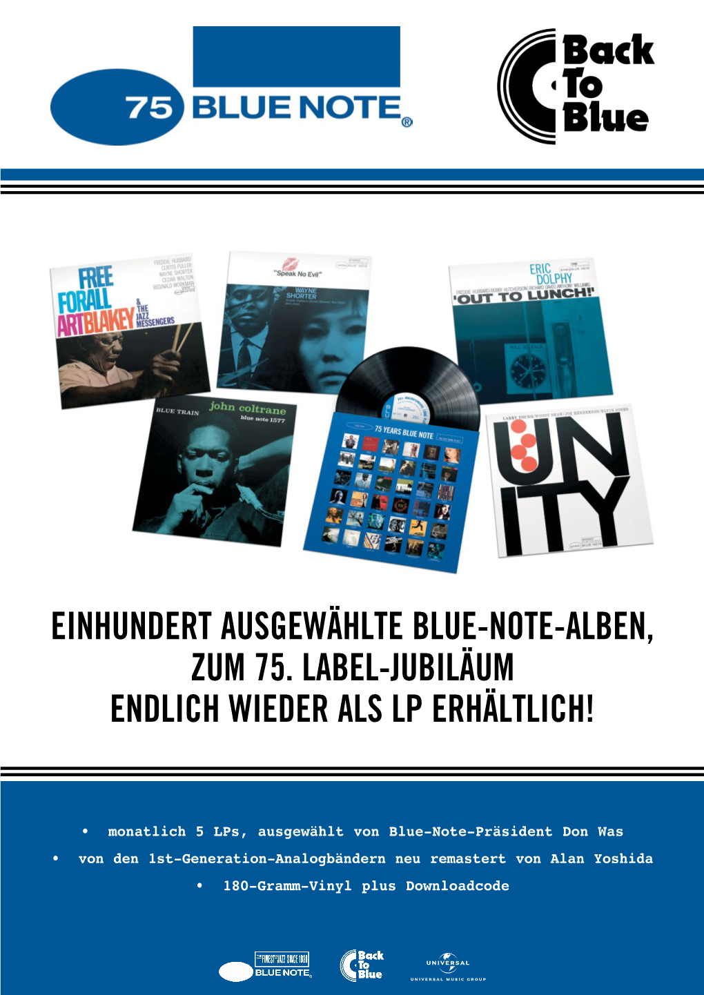 Elnhundert AUSGEWÄHLTE BLUE-NOTE-ALBEN, ZUM 75