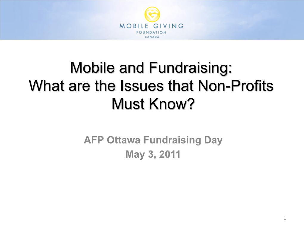 Mobile and Fundraising: What Are the Issues That Non-Profits Must Know?