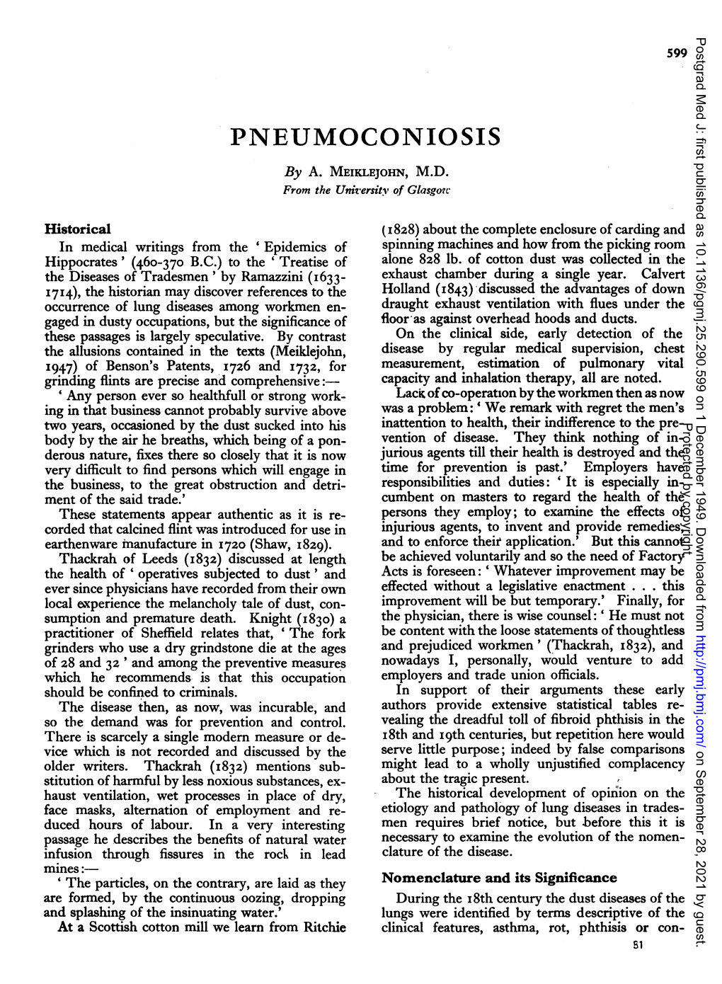 PNEUMOCONIOSIS by A