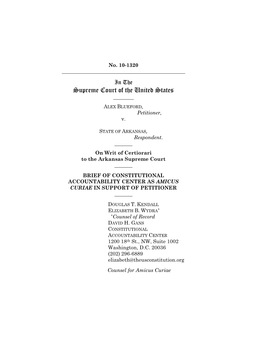 Supreme Court Merits Stage Amicus Brief