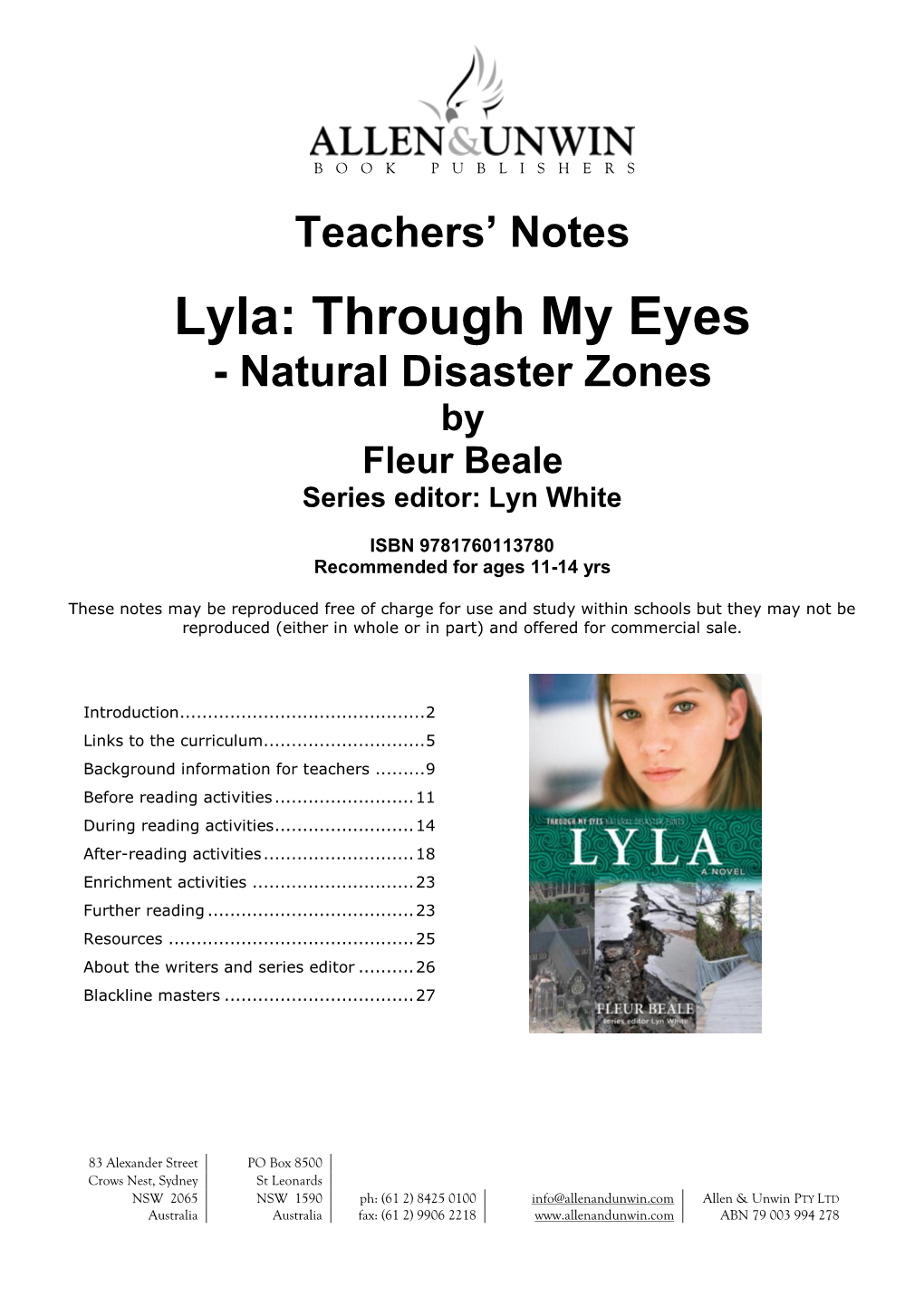 Lyla: Through My Eyes - Natural Disaster Zones by Fleur Beale Series Editor: Lyn White