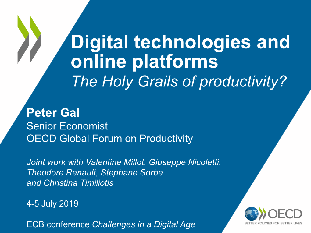 Digital Technologies and Online Platforms the Holy Grails of Productivity?