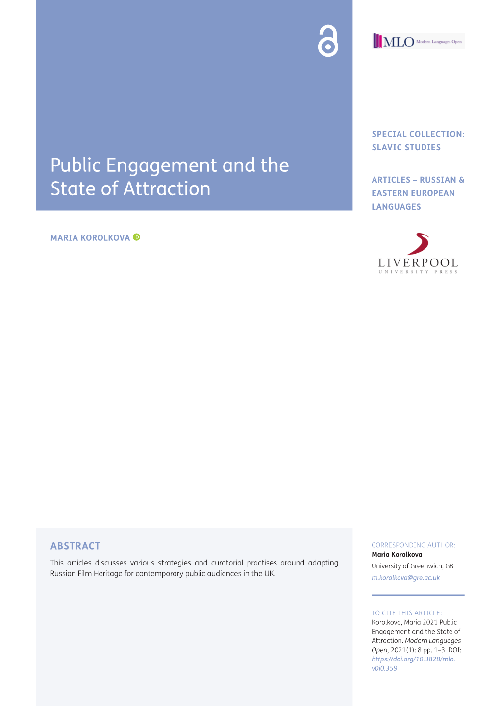 Public Engagement and the State of Attraction