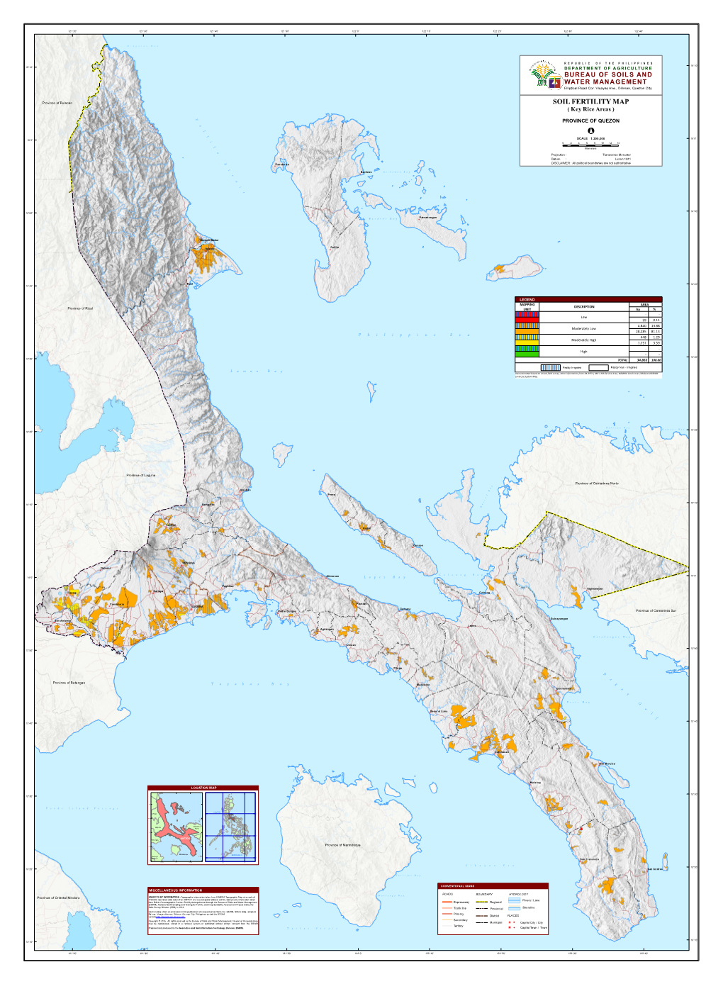 SOIL FERTILITY MAP ( Key Rice Areas )