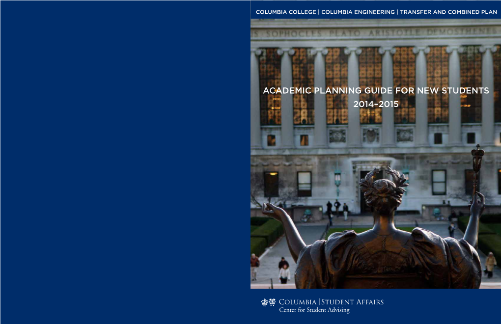 ACADEMIC PLANNING GUIDE for NEW STUDENTS 2014–2015 Directory