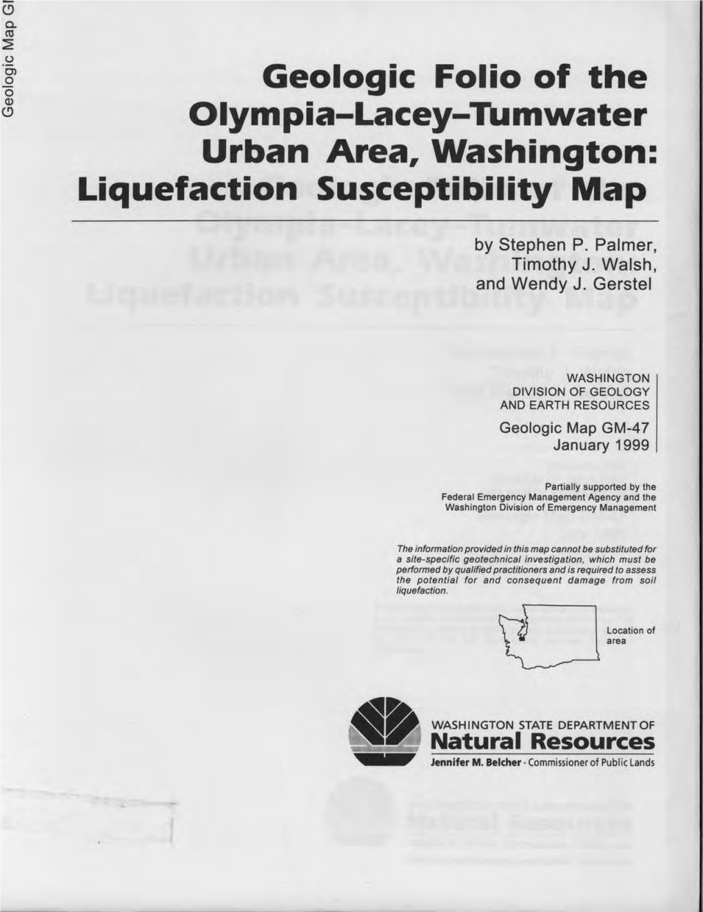 Geologic Folio of the Olympia-Lacey-Tumwater Urban Area, Washington: Liquefaction Susceptibility Map